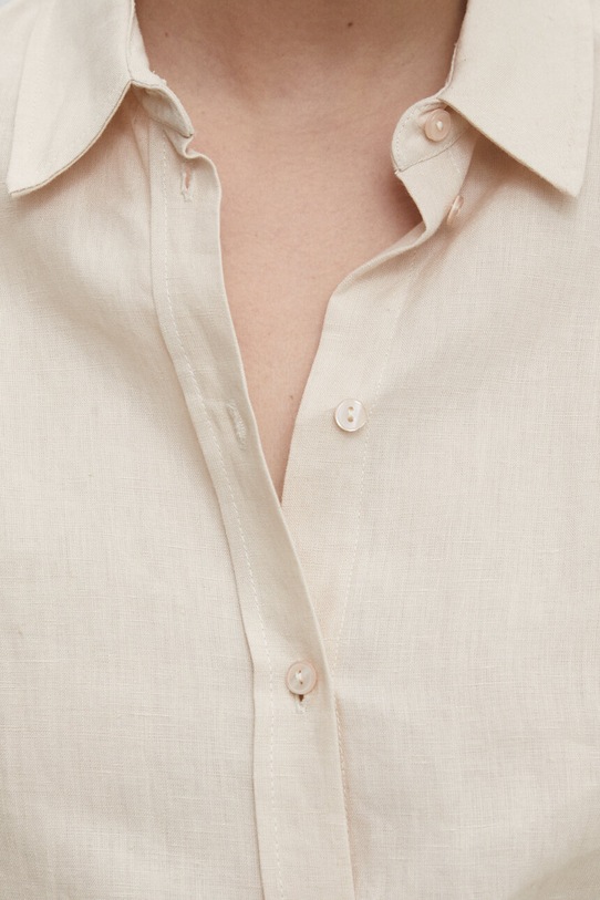 Answear Lab koszula lniana ali.kdd089.tjs beżowy