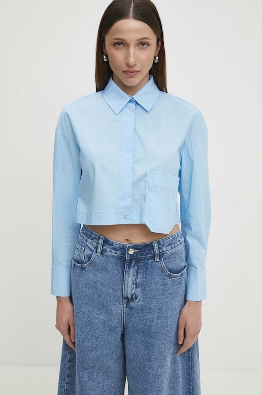 Бавовняна сорочка Answear.LAB casual блакитний 2486.ijs