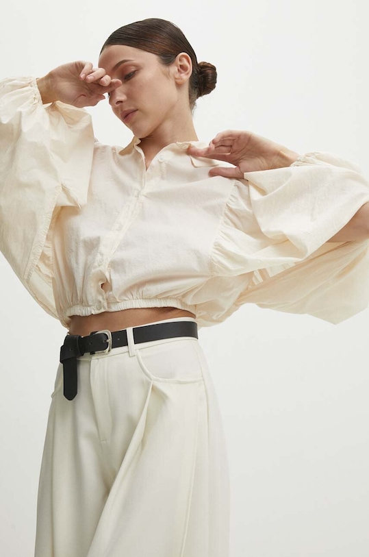 Answear Lab koszula bawełniana c80329.ijs beżowy