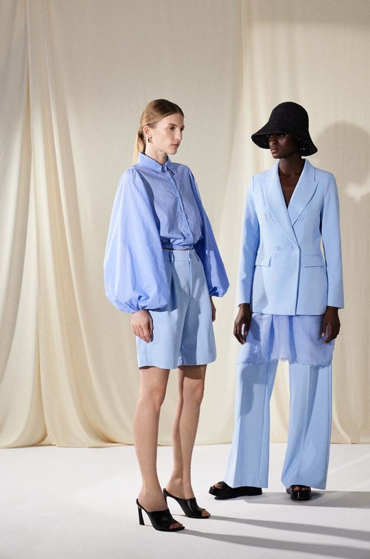 Bavlněná košile Answear.LAB hladký modrá c80329.ijs