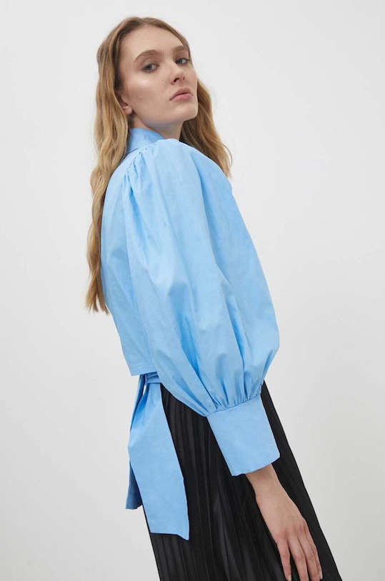 Answear Lab cămașă din bumbac lung albastru 4068.ikk