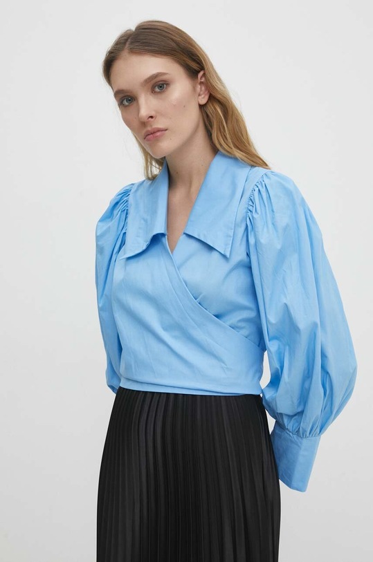 Answear Lab cămașă din bumbac albastru 4068.ikk