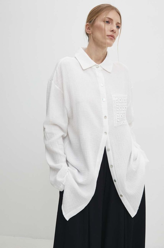 Odzież Answear Lab koszula bawełniana ch884.FKK biały