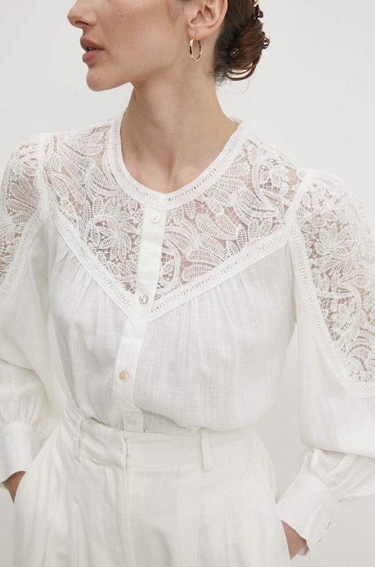 Answear.LAB koszula z lnem biały 904.HWK