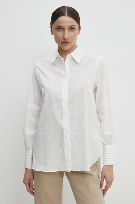 Bavlněná košile Answear.LAB hladký bílá A255.HWK