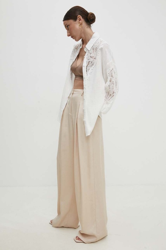 Answear Lab koszula z lnem 4236.HWK biały WW24