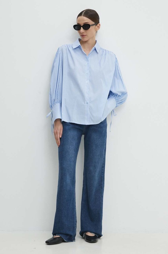 Answear Lab cămașă din bumbac c80566.IJS albastru WW24
