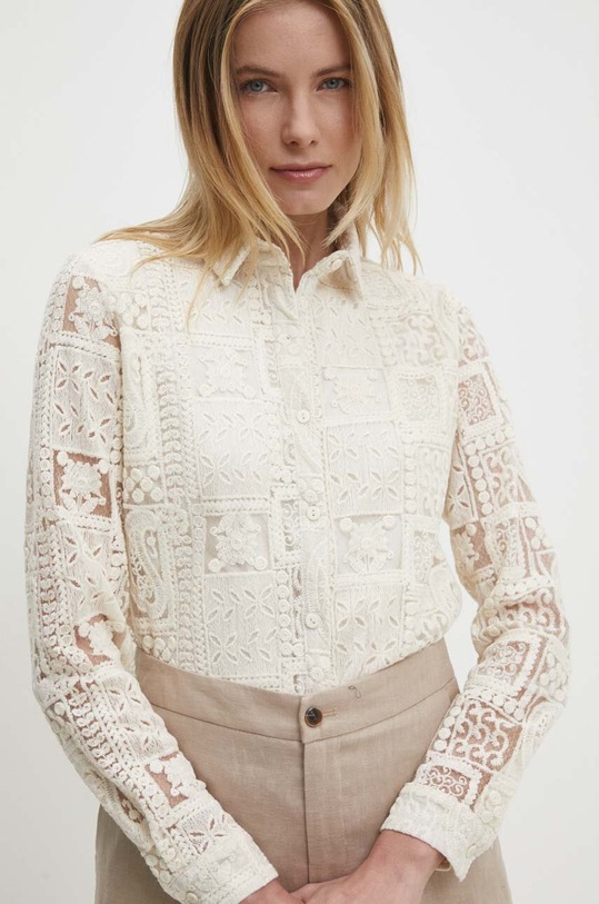 Answear Lab koszula regular beżowy 22048jc.ijs