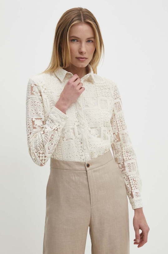 Answear Lab koszula beżowy 22048jc.ijs