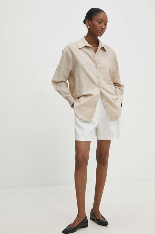 Рубашка со льном Answear.LAB ch.2420.ijs бежевый WW24