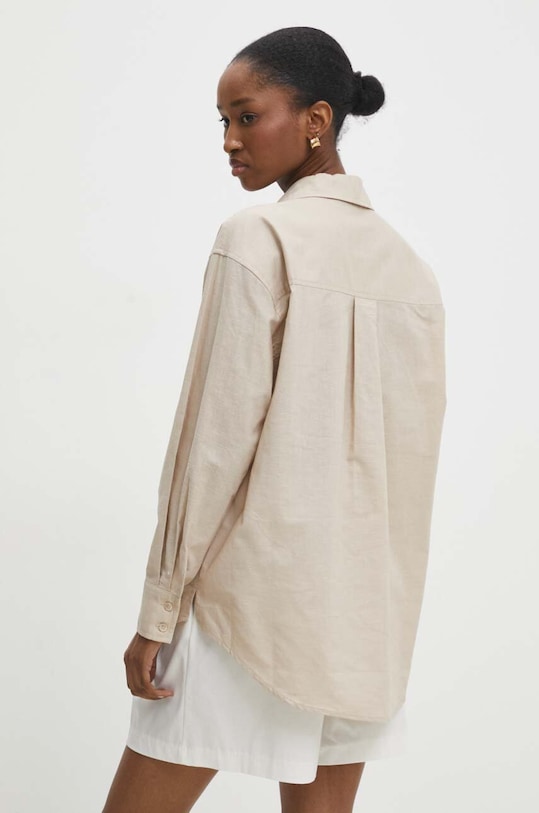 Одежда Рубашка со льном Answear.LAB ch.2420.ijs бежевый