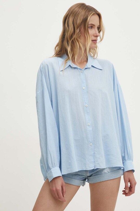 Бавовняна сорочка Answear.LAB casual блакитний 1483.tjs