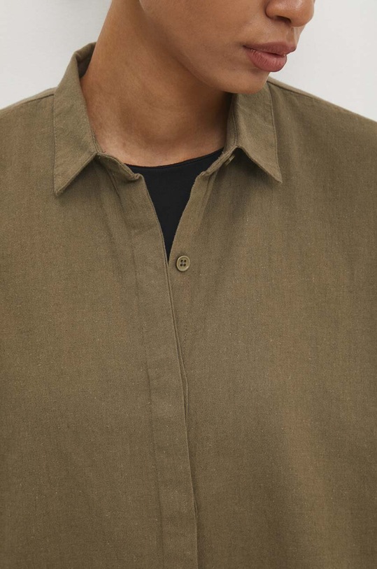 Answear Lab koszula z lnem 19641.tjs zielony