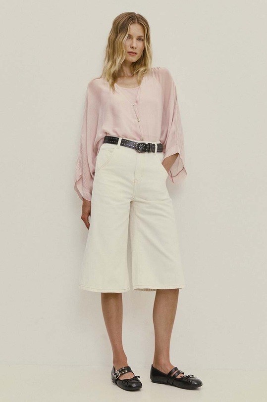 Answear Lab koszula z jedwabiem 3959.fjs różowy WW24