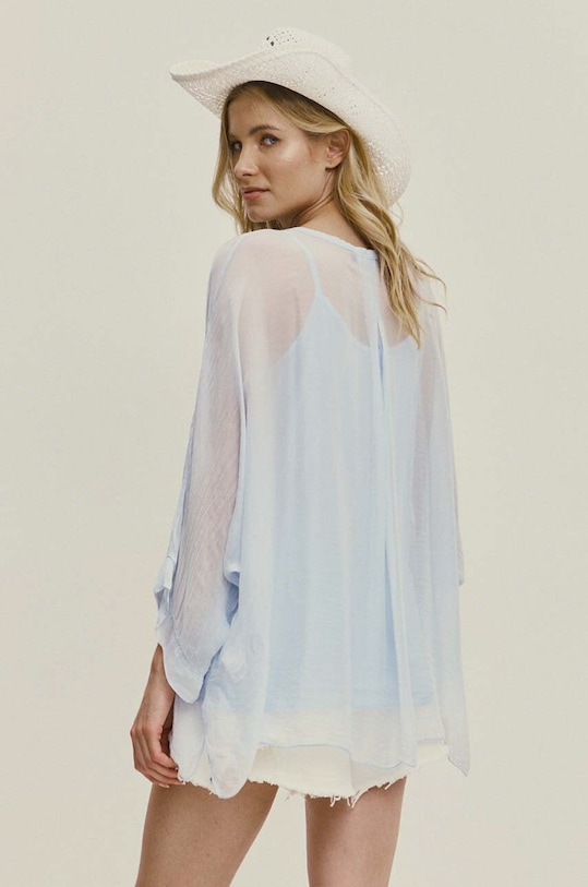 Odzież Answear Lab koszula z jedwabiem 3959.fjs niebieski