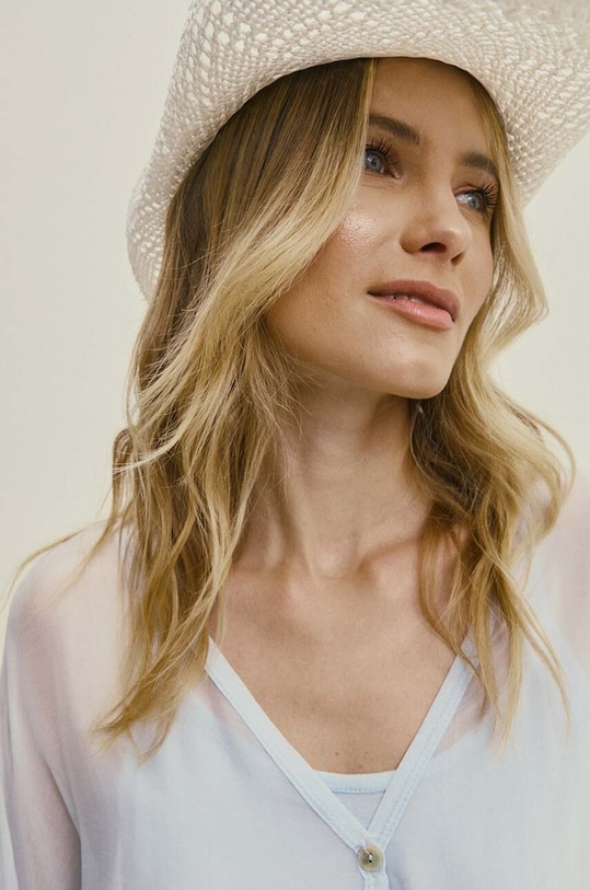 Answear Lab koszula z jedwabiem 3959.fjs niebieski