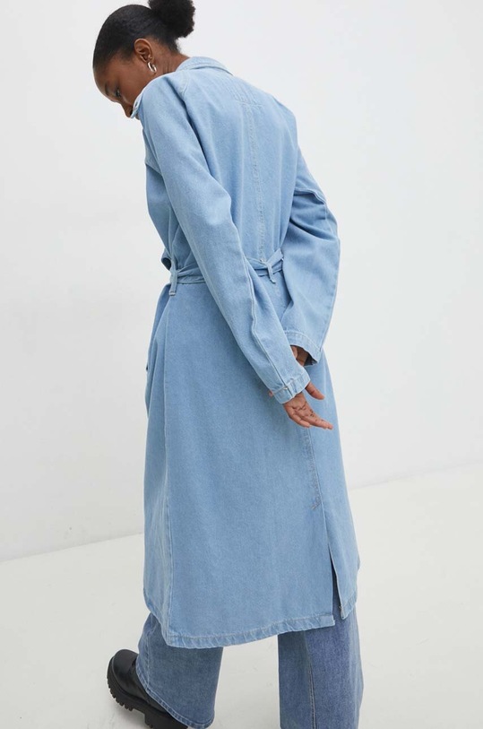 Odzież Answear Lab trencz jeansowy LJK.BRIELLADENIM.gdb niebieski