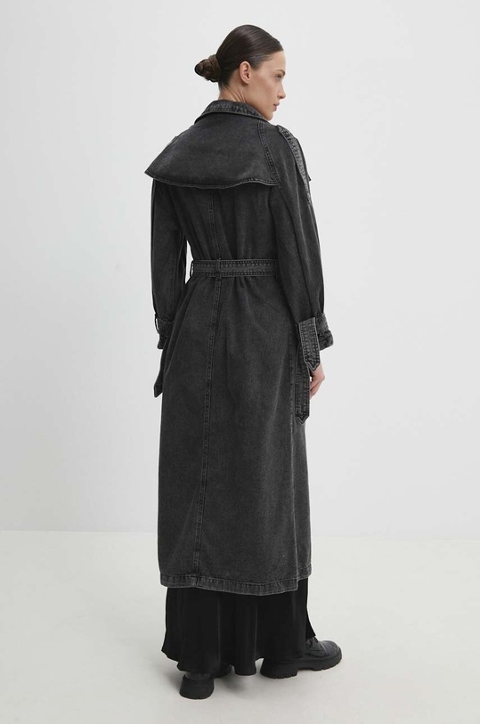 Odzież Answear Lab płaszcz jeansowy sng.kpd014.tjs czarny