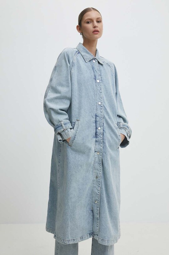 Answear Lab palton jeans necaptusit albastru 6200.td