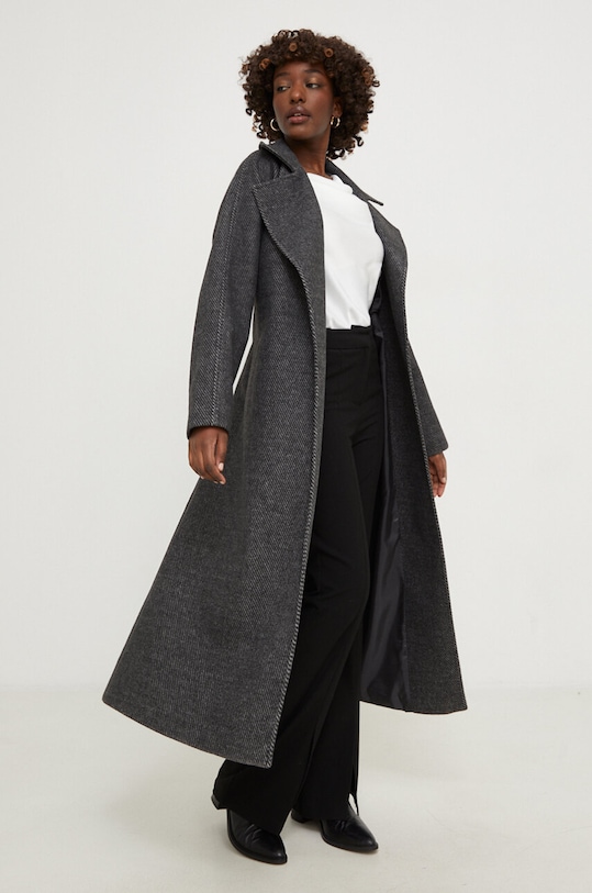 Answear Lab płaszcz czarny 170340.tdb