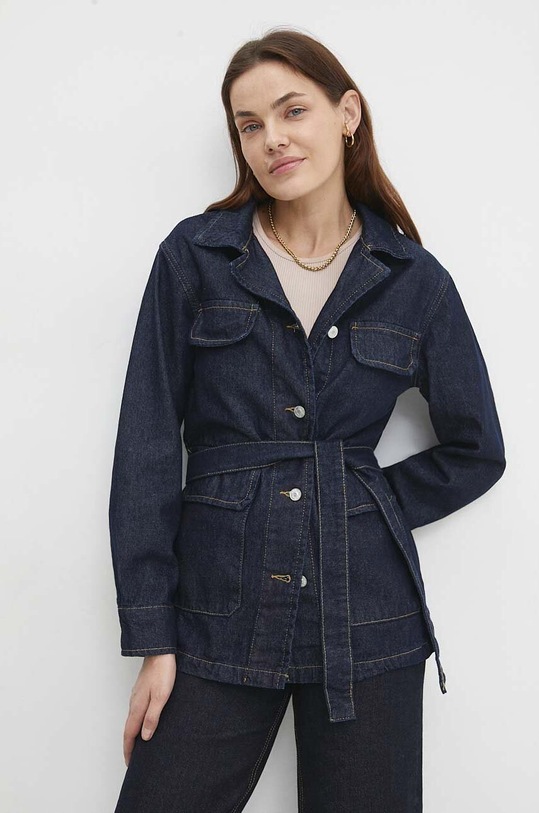 Answear Lab kurtka jeansowa sng.kud00l.tjs granatowy WW24
