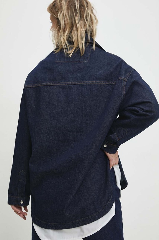 Odzież Answear Lab kurtka jeansowa fw6223.tw granatowy