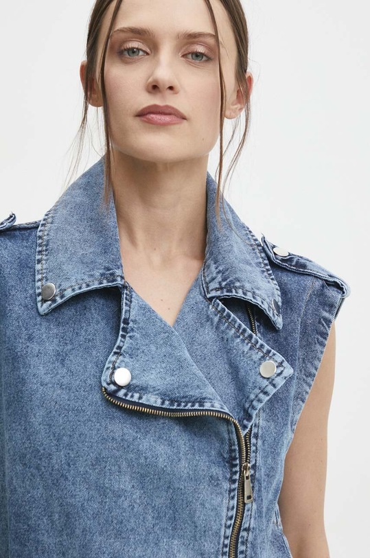 Answear Lab bezrękawnik jeansowy sng.kud01e.tjs niebieski