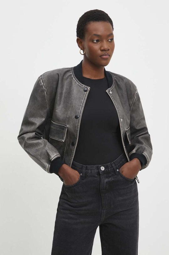 Answear Lab geaca bomber cu captuseala gri cv2152.10.FJS