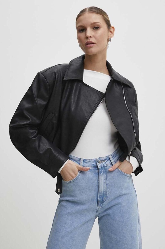 Bunda Answear.LAB bez kapuce černá 1611.fh