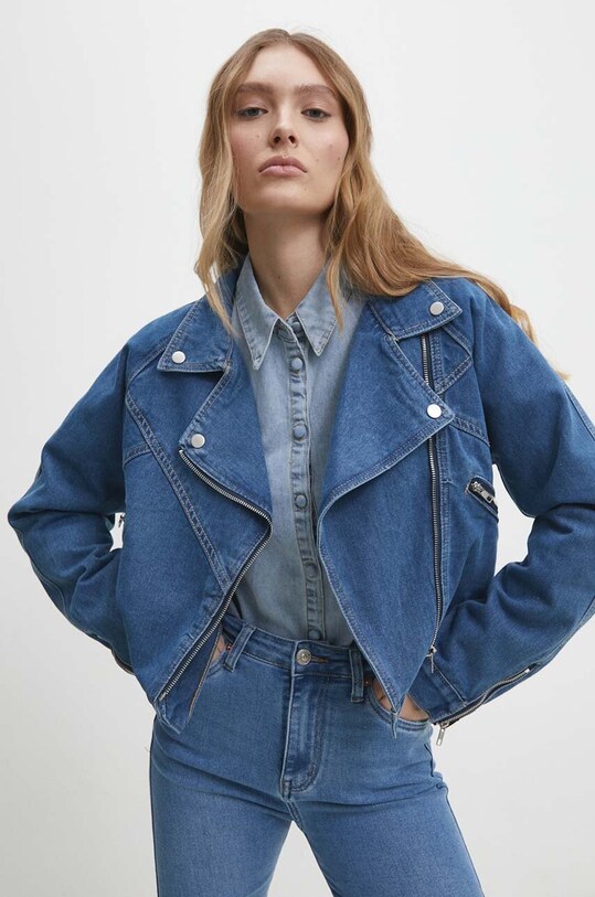 Answear Lab kurtka jeansowa cv879.fw niebieski