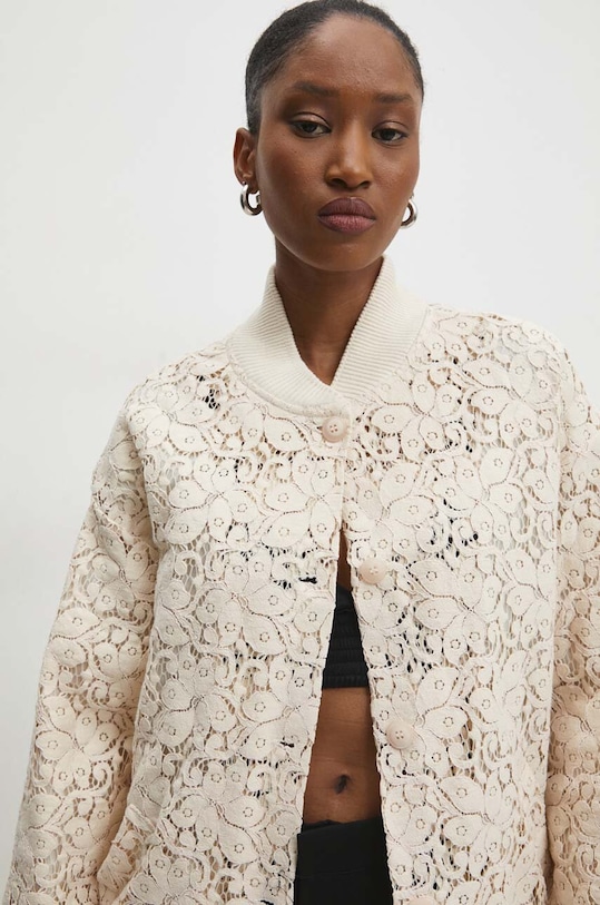 Answear Lab kurtka bomber beżowy f000728.IWK