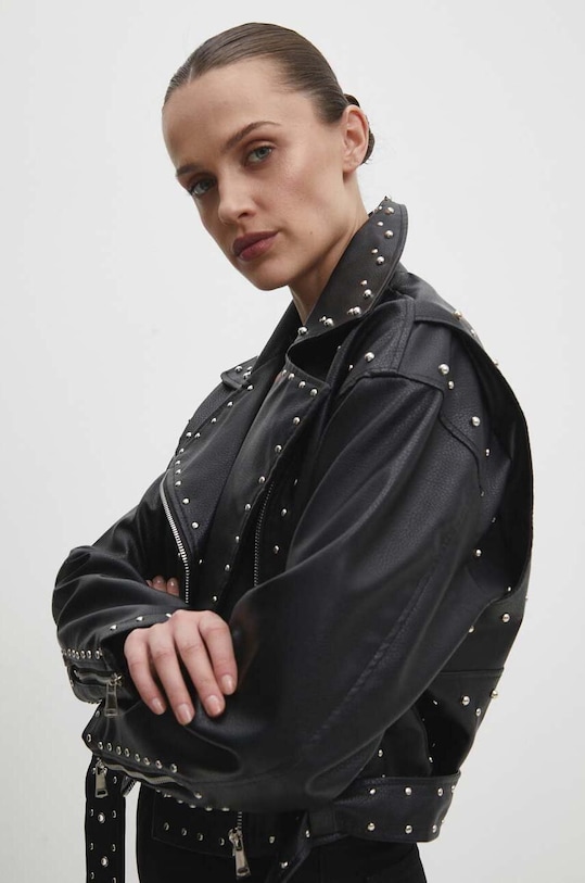 Δερμάτινο μπουφάν Answear.LAB μαύρο mu8201.fh