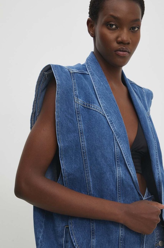 Answear Lab vesta de blugi albastru sng.kud04g.tjs