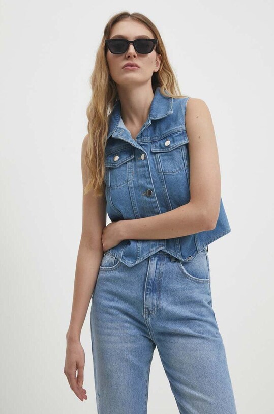 Answear Lab vesta de blugi necaptusit albastru 6246.td