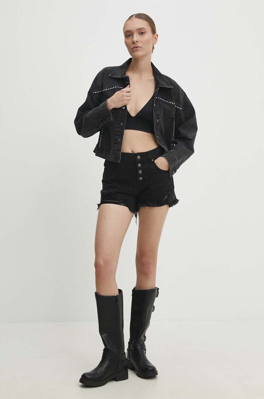 Джинсова куртка Answear.LAB 5760.td чорний WW24