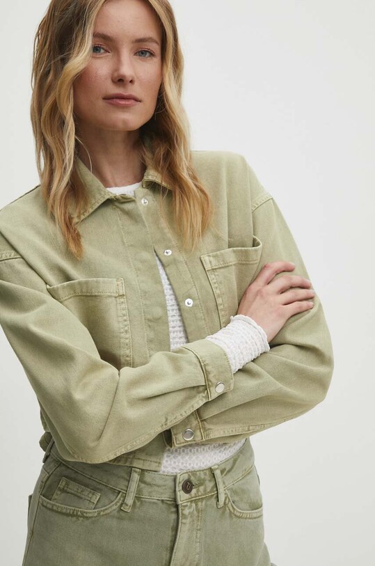 Answear Lab geacă din denim verde bcj78.tjs