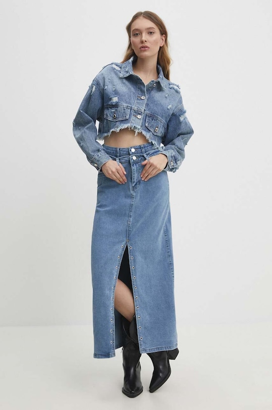 Answear Lab geacă din denim f218.ijs albastru WW24
