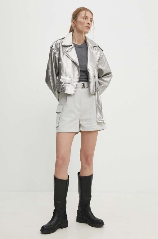 Answear Lab geaca ramones ve023.fjs argintiu WW24