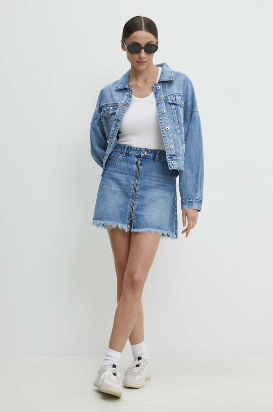 Rifľová bunda Answear.LAB Hs5586.pjs modrá WW24