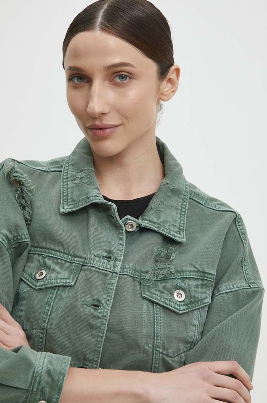 Answear Lab kurtka jeansowa zielony 5519..pjs