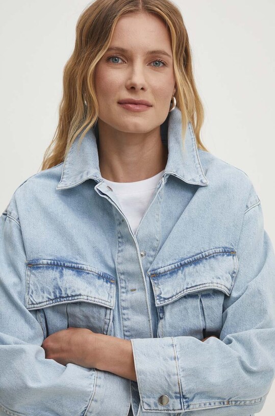 Answear.LAB kurtka jeansowa niebieski bcg69.TWK