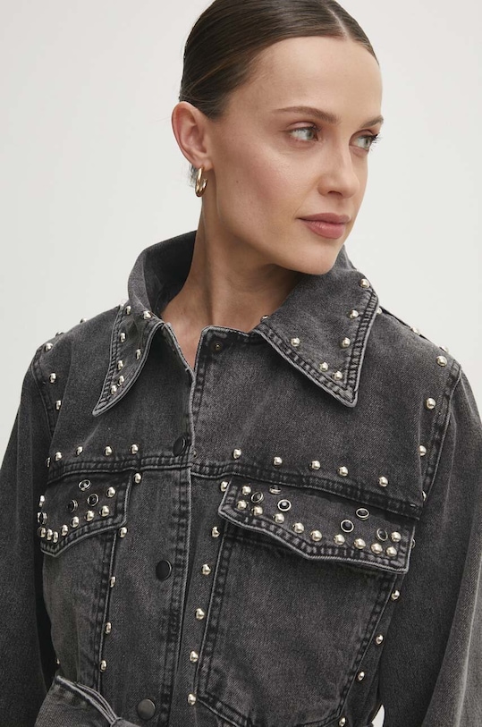 Džínová bunda Answear.LAB šedá 6155.tjs