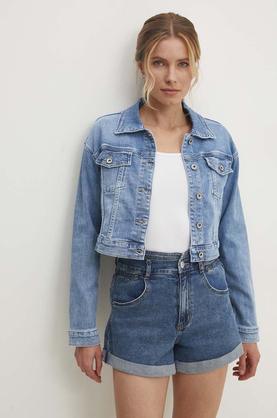Answear Lab geacă din denim necaptusit albastru hm6575.fjs
