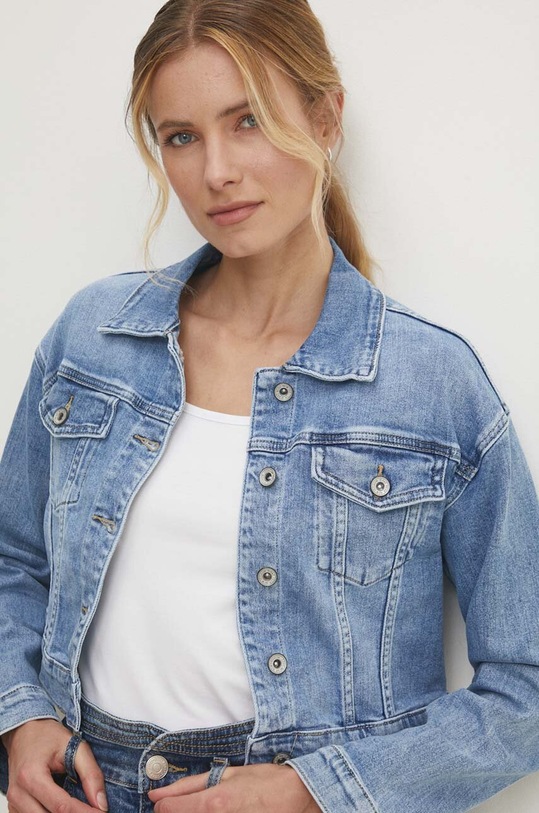 Answear Lab geacă din denim albastru hm6575.fjs