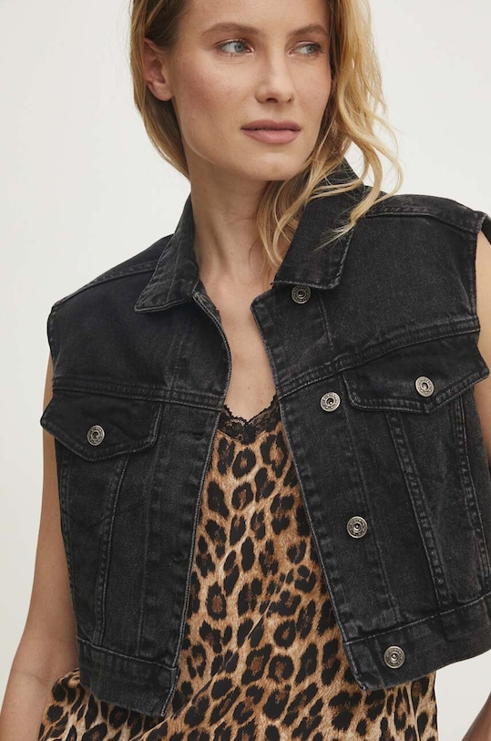 Answear Lab vesta de blugi necaptusit gri 2155.tjs