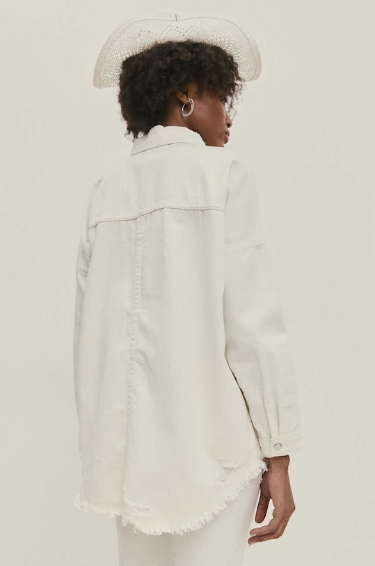 Answear Lab kurtka jeansowa beżowy rd0753.fh