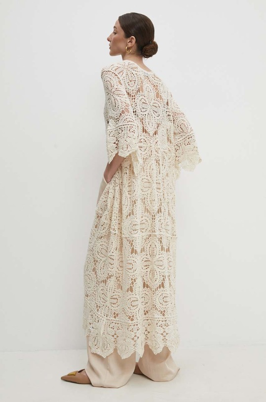 Answear Lab narzutka dzianina beżowy WF5196.gdb