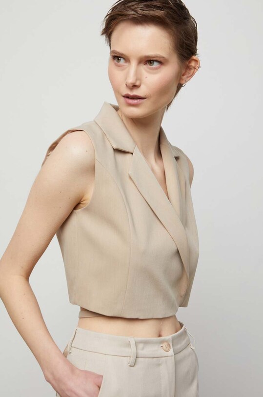 Безрукавка Answear Lab з підкладкою бежевий 22039nv.FKK