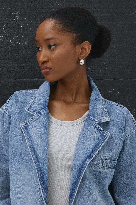 Answear Lab marynarka jeansowa g612.IWK niebieski