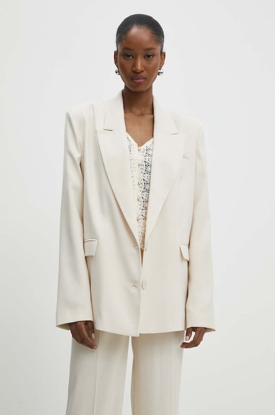 Answear Lab marynarka tkanina beżowy W24S.LF.130759.tjs